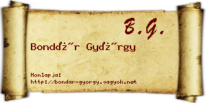 Bondár György névjegykártya
