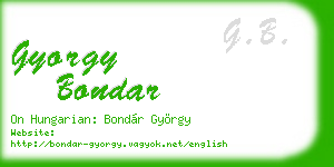 gyorgy bondar business card