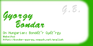 gyorgy bondar business card